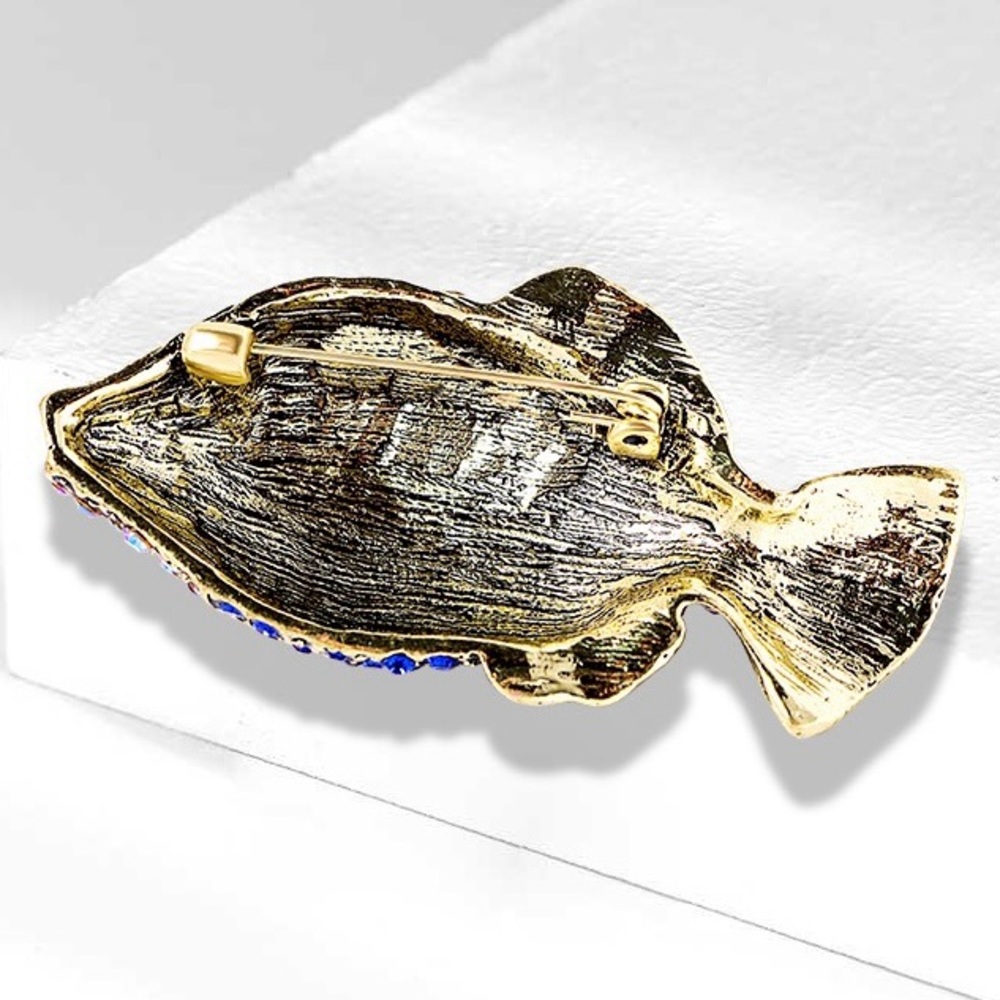 Fish Brooch Rhinestone Fish Pin - Picture 5 of 6